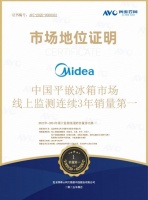 中国平嵌冰箱市场，美的冰箱连续3年销量第一