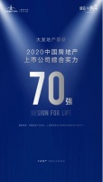 大发地产荣膺“2020中国房地产上市公司综合实力”70强