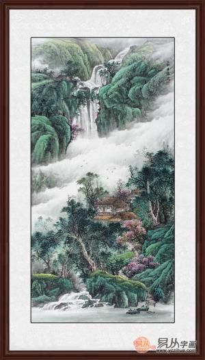 青绿山水画《源远流长》