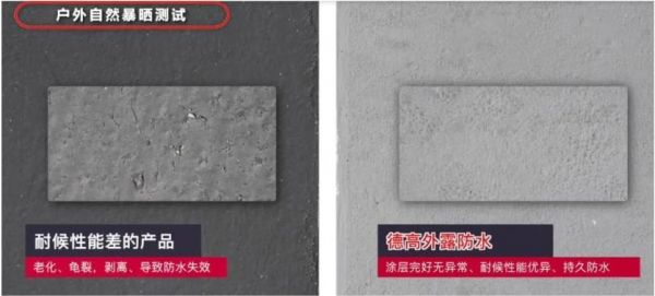 德高外露防水涂料耐候性实验