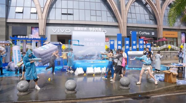 Haier Blue Bottle Water Heater at the Thai New Year Water Splashing Festival