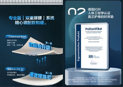 Guojia Furniture明星品类撑腰床垫和智能语音沙发
