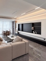 120㎡现代风，一墙之隔打造客厅书房