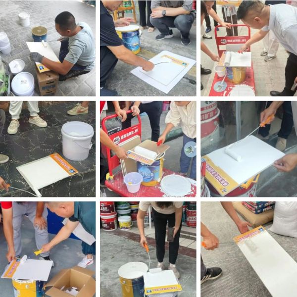 西卡德高净味水漆试刷现场