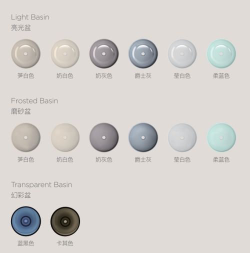Sima Bathware 2025B Series Color Options