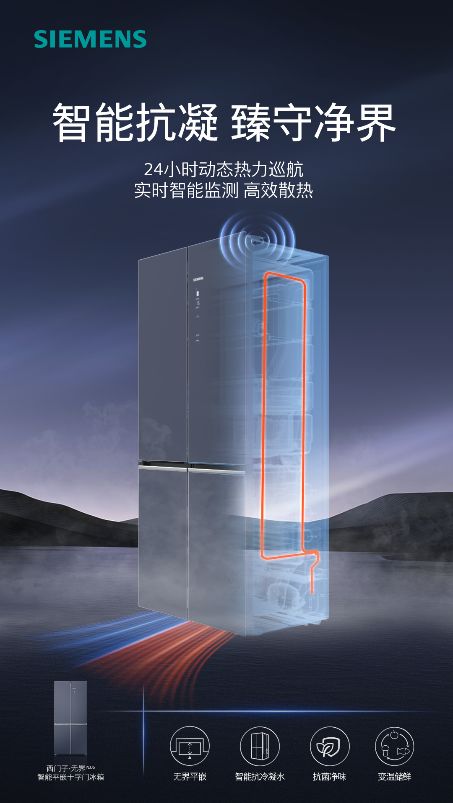 西门子无界Plus智能平嵌十字门冰箱内部结构