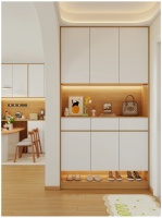 78㎡原木风，半墙客书房，视觉通透设计