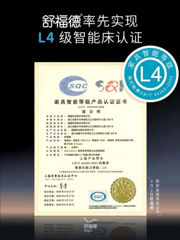 舒福德智能床认证图片