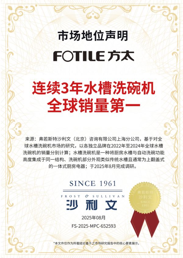 方太新一代洗碗机X20Max全球市场表现