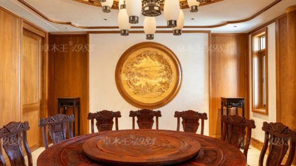 Zhuomu Wang Redwood Furniture Dining Room Case: Wood Tone and Grand Banquet