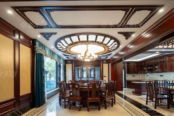 Zhuomu Wang Redwood Furniture Dining Room Case: Wood Tone and Grand Banquet