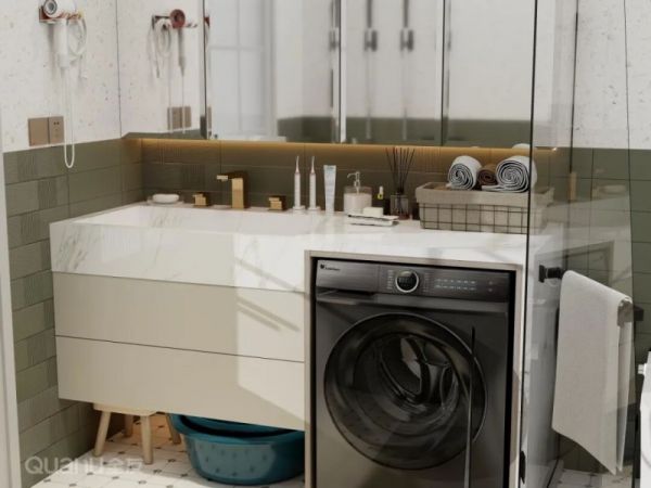 Basin cabinet with suspended design