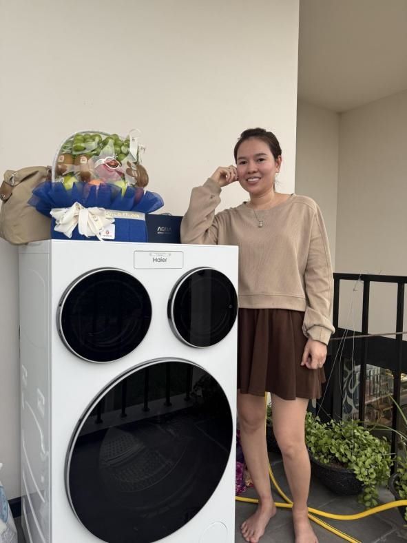 A coffee shop owner as the first user of Haier Three Basin Washing Machine in Vietnam
