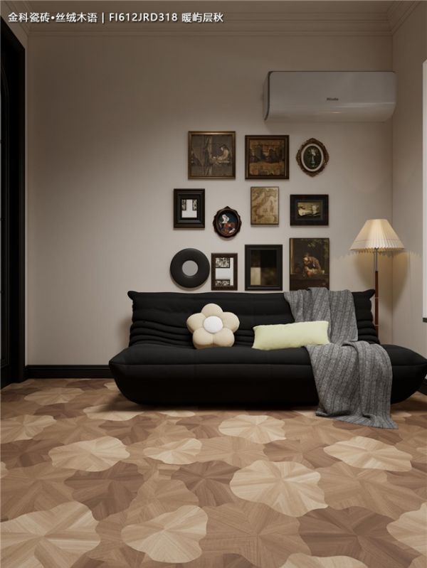 Warm Island Layered Autumn Wood Grain Tile Image 1