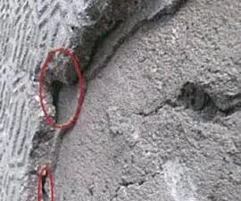 Improper grouting photo