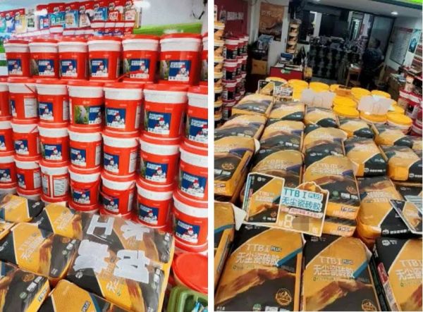 Tile Adhesive in Use