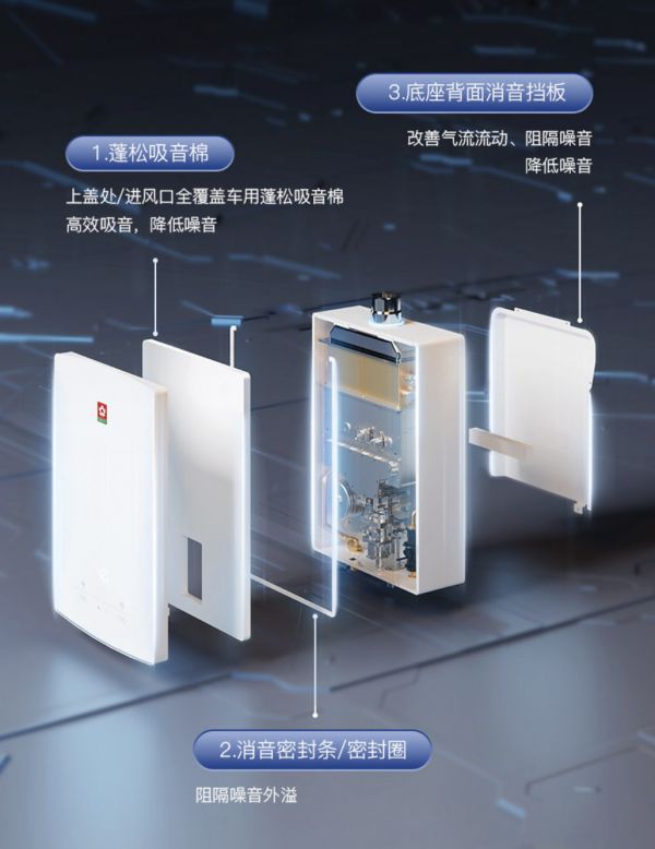 樱花燃气热水器E508A降噪技术