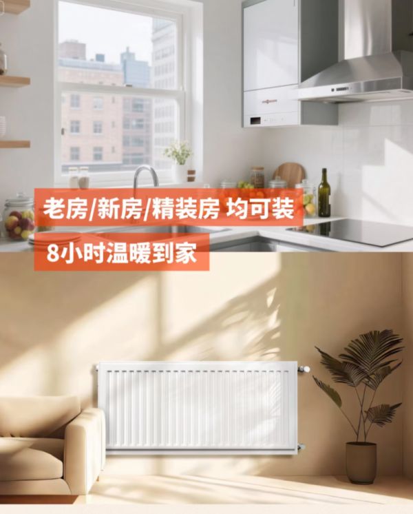 菲斯曼壁挂炉与明装暖气片组合示意图